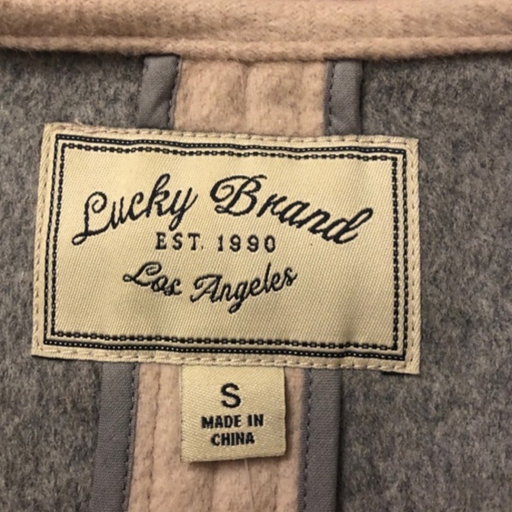 Lucky Brand Beige and Gray Asymmetrical Wool Jacket Women's Size Small - Picture 9 of 12